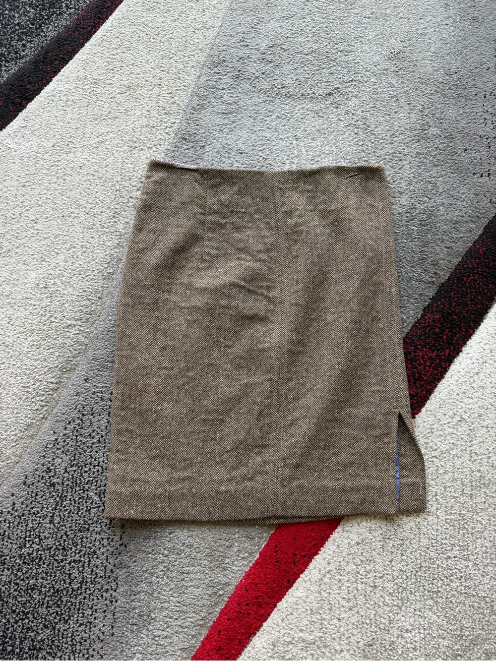 Vince Brown Wool Blend Pencil Mini Skirt
